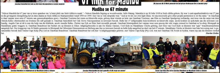 Gansbaai 67 Min for Madiba  Madiba se 67 Minute Collage_1